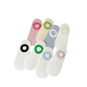 Summer breathable cotton low cut invisible boat socks for women anti slip colorful shallow mouth