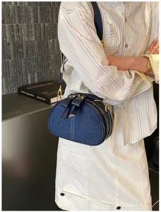 Jeans Umhängetasche für Damen, schicke Schleife Crossbody Tasche, geräumige Alltagstasche.