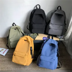 Nylon Einfarbig leicht Rucksack für Studenten, lässig Alltag Schultasche Detailansicht.