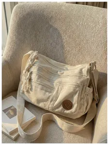 Vielseitige Damen Umhängetasche aus Segeltuch, große Kapazität, lässige Pendlerhandtasche.
