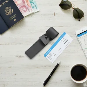 Creative PU Leather Luggage Tag Long Travel Bag ID Card Holder Airplane Hollow Out Portable Suitcase Baggage Label