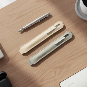 Leather Elastic Band Pen Pouch Pencil Case For Notebook Tablet Stylus Pen Holder Office And School Stationery Supply