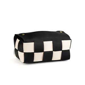 Modern Minimalistisches PU-Leder-Taschentuch-Tasche Gewebtes Karo Desktop Staubdichte Aufbewahrungsbox Kreativer Serviettenhalter Heimdekoration