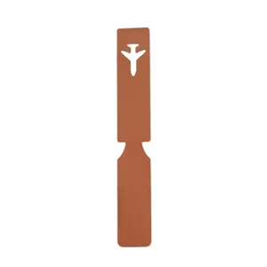 Creative PU leather luggage tag brown long travel suitcase bag accessory airplane cutout