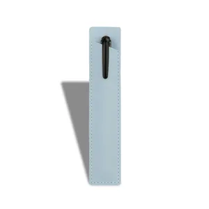 Estuche Minimalista de Cuero PU para Bolígrafo Color Sólido Bolsa de Pluma Estilográfica Protector para Oficina Escuela