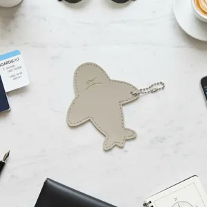 Vliegtuig vorm lederen bagagelabel zakelijke reis tas ID label met metalen kraal ketting