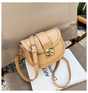 Women Fashion PU Leather Saddle Bag Chic Casual Shoulder Crossbody Bag Elegant Purse