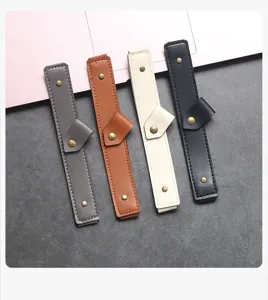 Porta penne elastico in pelle vintage per taccuino, passante per penna set di quattro.