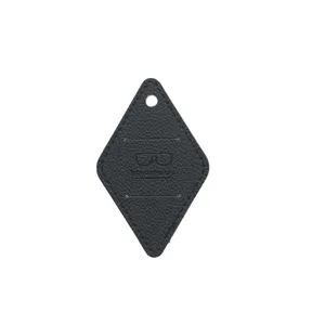 Estuche de cuero con forma de rombo negro para gafas correa portátil cubierta protectora