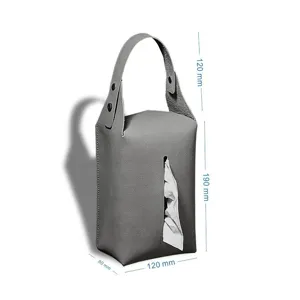 Thickened Frosted Leather Vintage Industrial Style Car Backseat Desktop Multifunctional Tissue Paper Bag Storage Holder