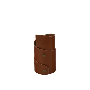 Office Business Leather Pen Holder Creative Cylinder Desk Storage Box Pencil Pouch Multi-Color Desktop Organizer