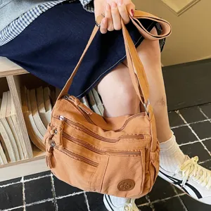 Modische Damen Canvas Umhängetasche, große Kapazität Mehrfachtaschen Freizeittasche für Alltag.