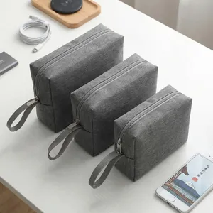 Neceser de viaje portátil impermeable organizador de artículos de aseo con asa práctica.