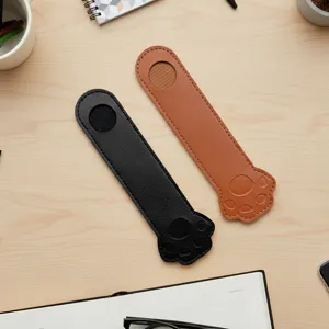 Cute animal paw PU leather pen sleeve creative pencil pouch for students and office use
