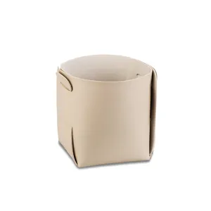 Caja de Almacenamiento de Escritorio de Cuero PU Bandeja Plegable Organizador Contenedor Multiusos Para Casa Oficina