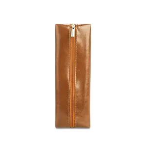 Retro Oil Wax Leather Pencil Case Large Capacity Zipper Stationery Storage Bag Vintage Pen Pouch For School And Office