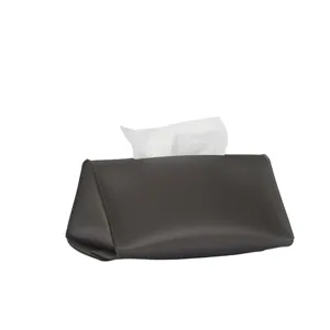 Scatola di fazzoletti in pelle per auto bracciolo contenitore marrone triangolo custodia