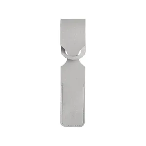 Etiqueta de equipaje de cuero PU gris para viaje, tarjetero para maleta de negocios.