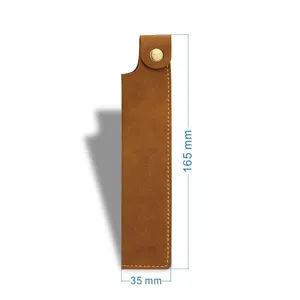Vintage PU leather single pen sleeve pouch, waterproof and durable for daily office use.