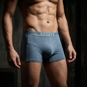 Hombres puro algodón transpirable bóxer calzoncillos cintura media deporte ropa interior