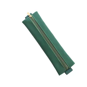 Dark Green PU Leather Pencil Case with Elastic Band for Notebooks Journals Pen Holder