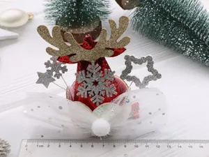 Christmas reindeer antlers headband red glitter hair hoop holiday party hair accessories