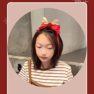 Noël pince à cheveux enfant mignon renne bois nœud accessoires pour cheveux fille.