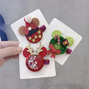 Weihnachten Cartoon Haarnadeln Set Kinder festliche dekorative Accessoires niedliches Design