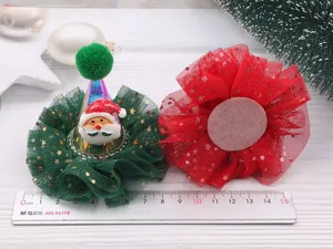 Weihnachten Haarnadel Zubehör LED blinkend Weihnachtsmütze Tüll Kinder Haarschmuck DIY