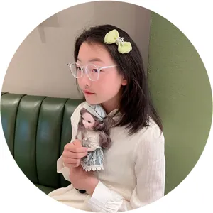 Pince à cheveux nœud en tulle vert enfant avec couronne de perles, accessoire coréen.
