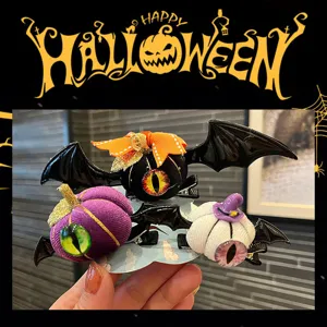 Halloween bambini mollette capelli divertente pipistrello occhio zucca accessori dettagli