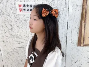 Molla per capelli Halloween bambini fiocco nero copricapo festa divertente accessorio