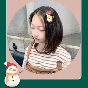 Christmas cartoon hair clip cute penguin kids hair accessories for festive party daily wear.