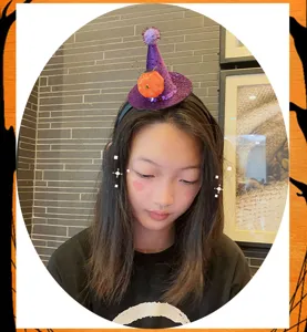 Cute Halloween witch hat headband with pumpkin design, perfect for kids party dress up.