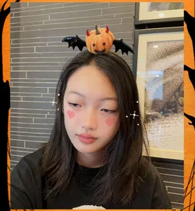 Molletta per capelli zucca pipistrello di halloween con con corna di diavolo accessori