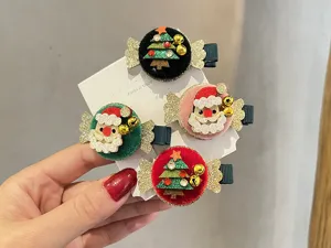Kinder Weihnachten Bonbons Haarklammern süße Weihnachtsmann Baum Haarnadeln festlich