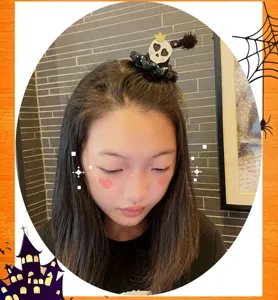 Halloween children mini witch hat hair clip, cute festival hair accessories for girls detail view.