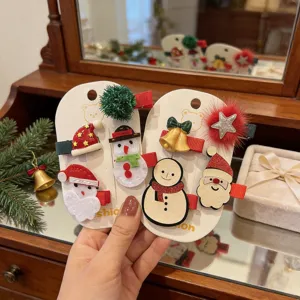 Kinder Weihnachten Haarklammern Süß Cartoon Weihnachtsmann Bonbon Stern Schleife Haarspangen Fest Feiertag Aufführung Haarschmuck Für Mädchen
