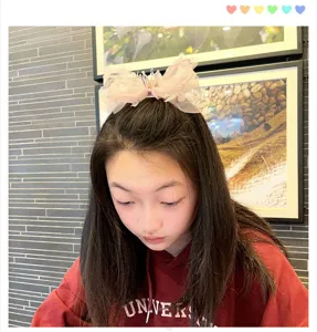 Organza flower hair clip multi-layer bow hair accessory for women daily styling wear