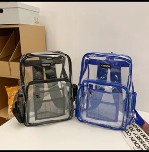Διαφανές σακίδιο πλάτης PVC αδιάβροχη τσάντα casual μόδα ταξιδιού για άνδρες γυναίκες
