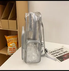 Αδιάβροχη διαφανής τσάντα πλάτης PVC για καθημερινή χρήση, casual σακίδιο για άνδρες και γυναίκες.