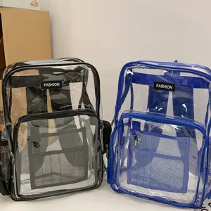 Διαφανές αδιάβροχο σακίδιο PVC για ζευγάρια σχολική τσάντα κομψό casual στυλ
