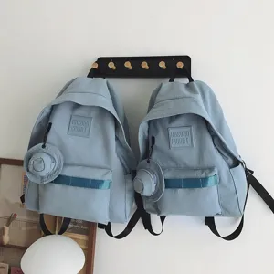 Lässiger hellblauer Canvas Rucksack mit großer Kapazität für Reise Computer Schule