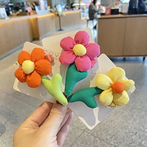 Süße Blumen Haarklammern Set Stoff Blumen Haarnadeln bunte Haaraccessoires für Kinder