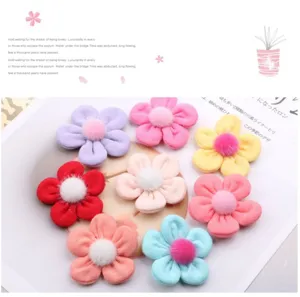 Bunte Stoff fünfblättrige Blumen DIY Haarschmuck Schuhblume Handgemachte Zubehör Detail