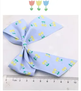 Cute blue cherry bow hair clip children hair accessory handmade DIY hair pin kids cute hair bow