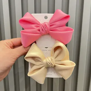 Barrette à Cheveux Nœud en Satin pour Filles Style Princesse Coréenne Épingles à Cheveux en Ruban de Tissu pour Enfants Fête