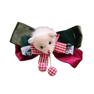 Weihnachten Bär Schleife Haarspange DIY Zubehör plüsch Samt festliche Feiertag Deko