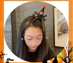 Halloween mini witch hat hair clip black mesh party hair accessory for girls dress up prop
