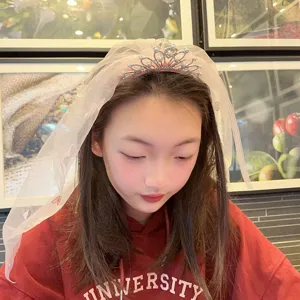 Children's crown hair accessory with veil headband sweet bow girl birthday party headpiece